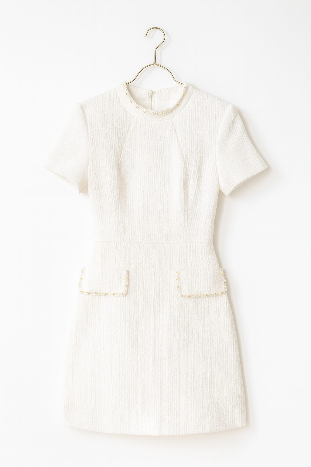 Coco Tweed Mini Dress with Pearl Pockets