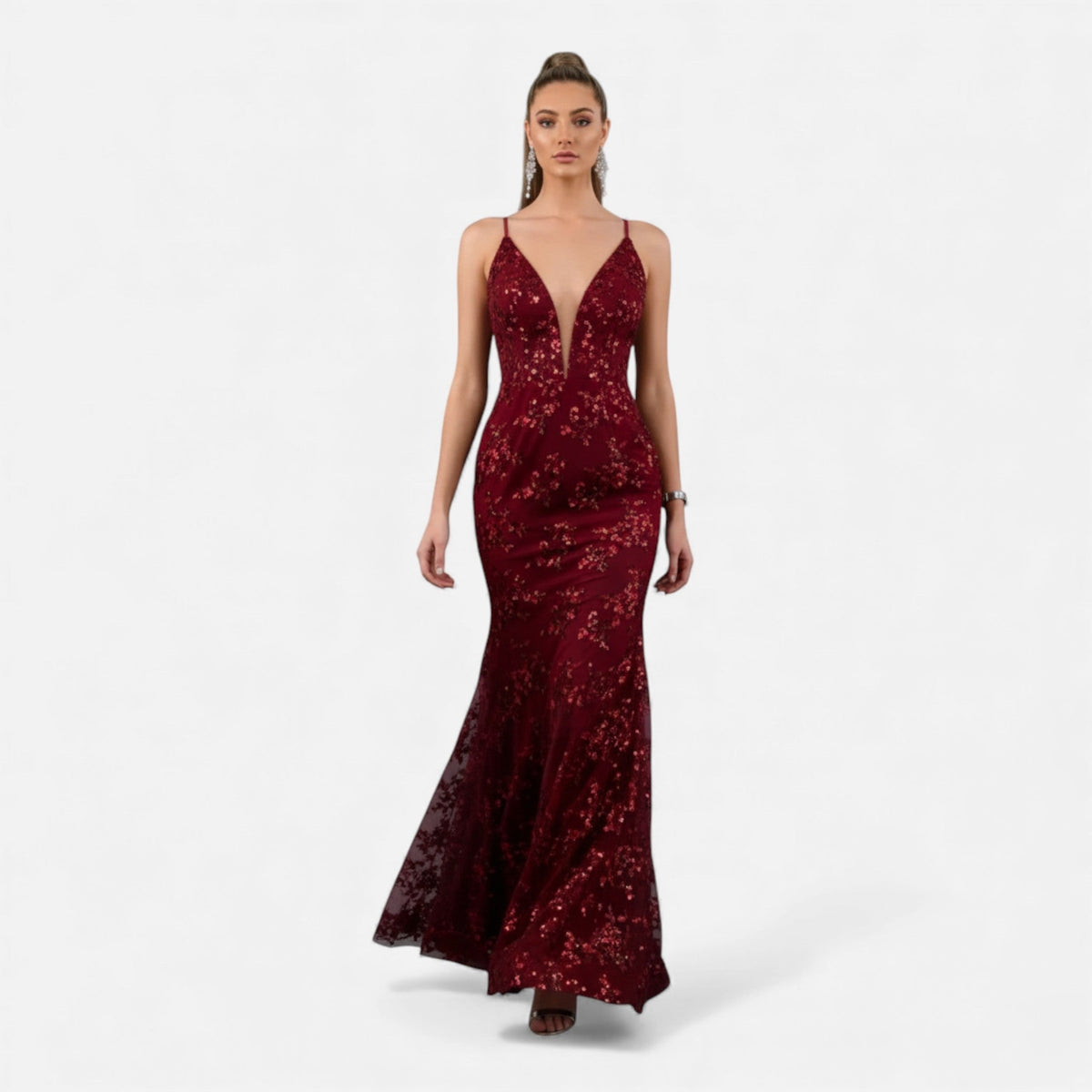 Giselle Sequin Evening Maxi Dress