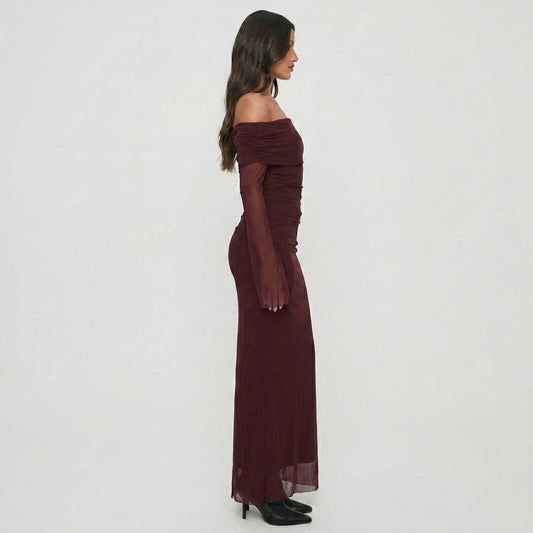 Lexi Tulle Bardot Maxi Dress