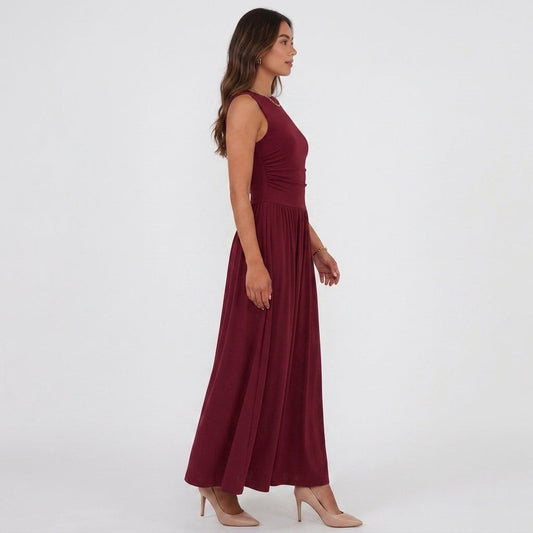 Ophelia Pleated A-Line Midi Dress
