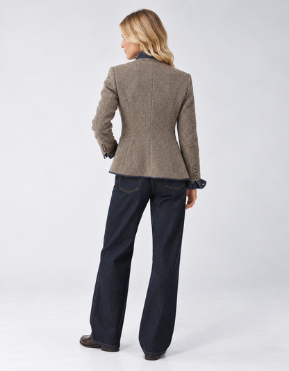 Wool Blazer with Contrast Trim
