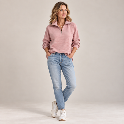 Structured Half-Zip Sweatshirt