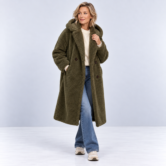 Long Hooded Teddy Coat