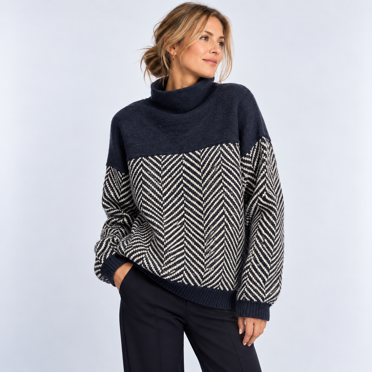 Eva Herringbone Knit Sweater