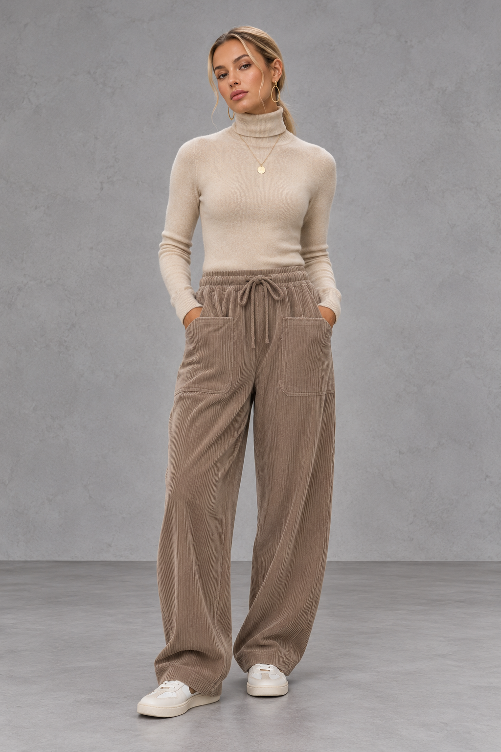 Mila Corduroy Pants - Fine Cord Polyester
