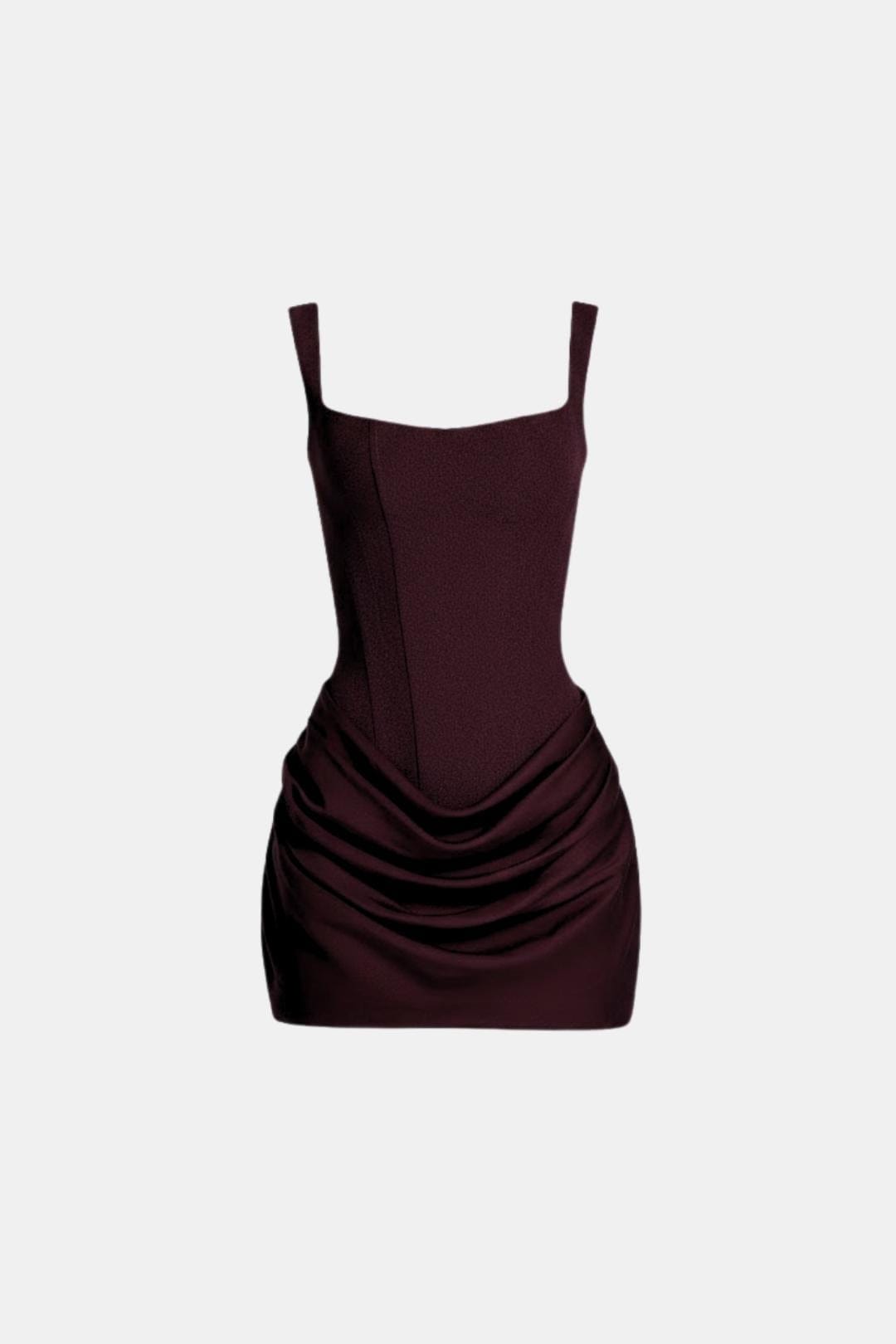 Adele Boned Bodice Square-Neck Mini Dress