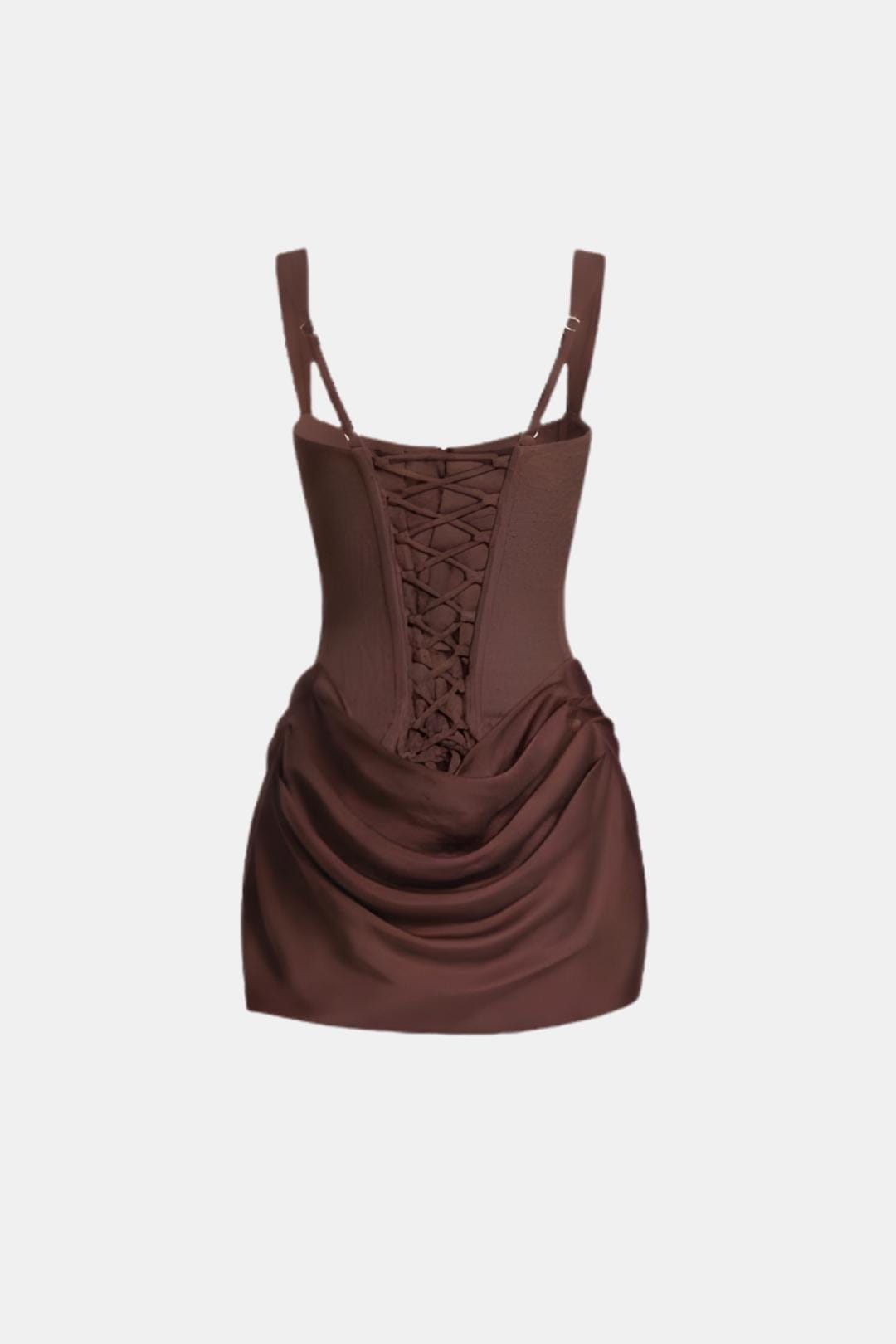 Adele Boned Bodice Square-Neck Mini Dress