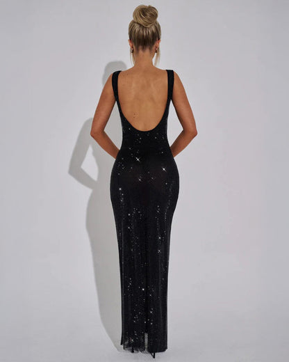Arabella Rhinestone Maxi Evening Gown