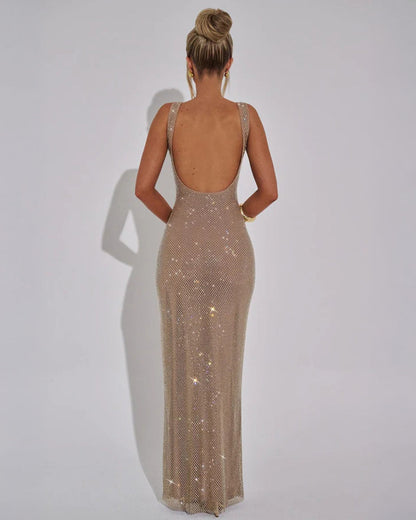 Arabella Rhinestone Maxi Evening Gown