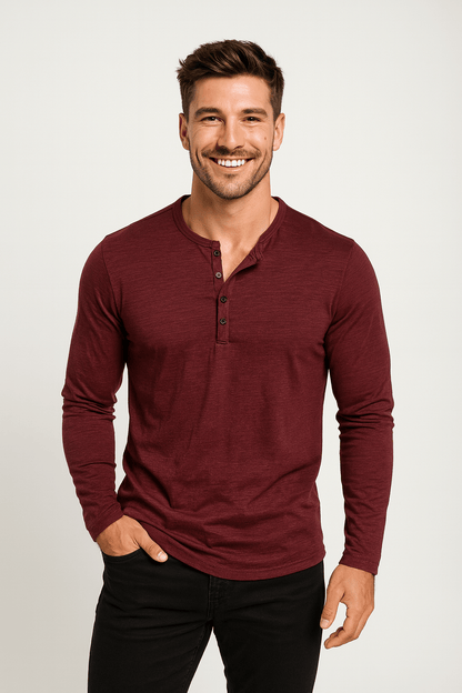 Archie Men's Long-Sleeve Henley Shirt
