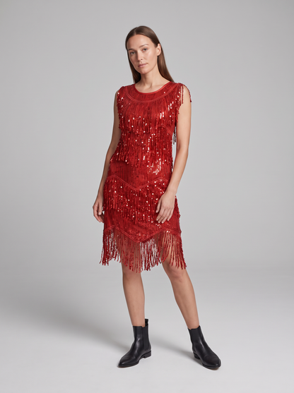 Aria Long-Sleeve Sequin Mini Dress