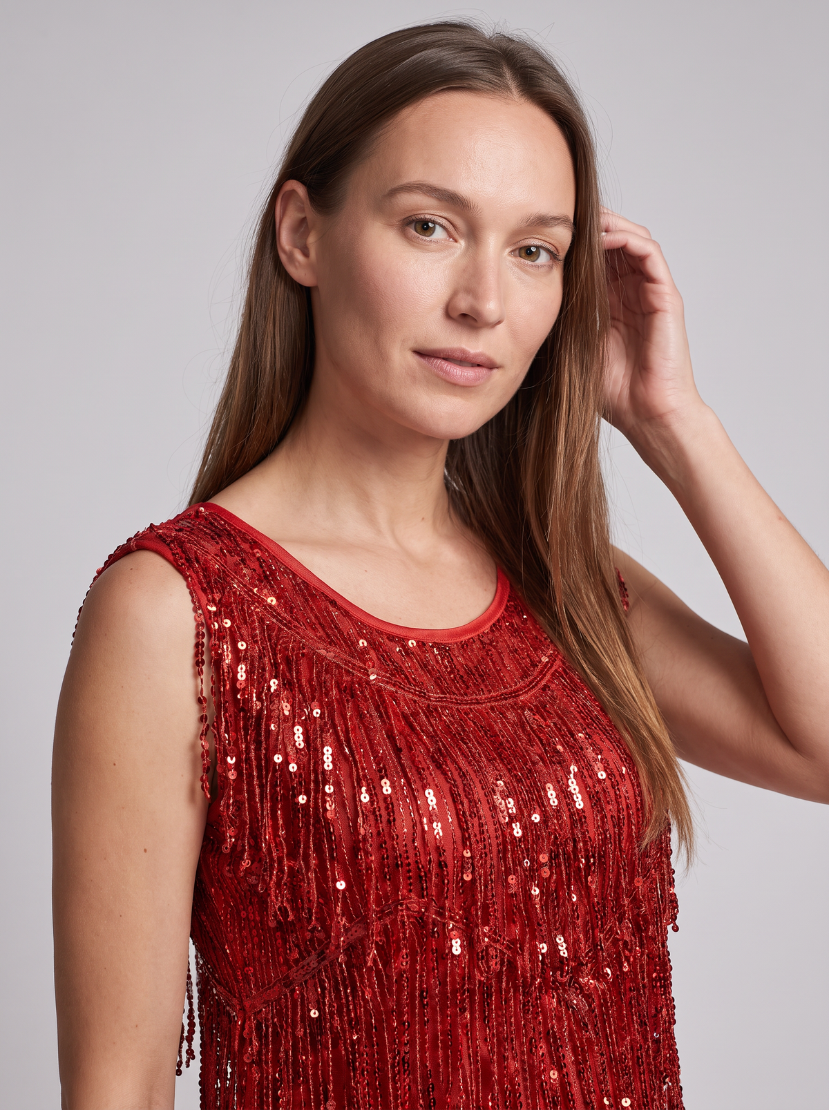 Aria Long-Sleeve Sequin Mini Dress
