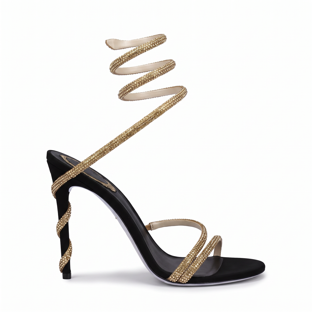 Astrid Rhinestone Ankle-Wrap Stiletto Heels