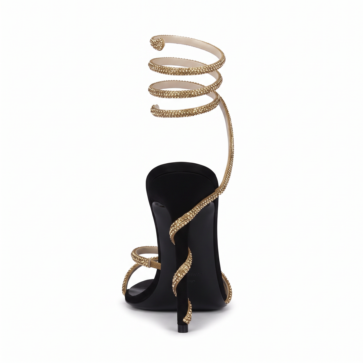 Astrid Rhinestone Ankle-Wrap Stiletto Heels