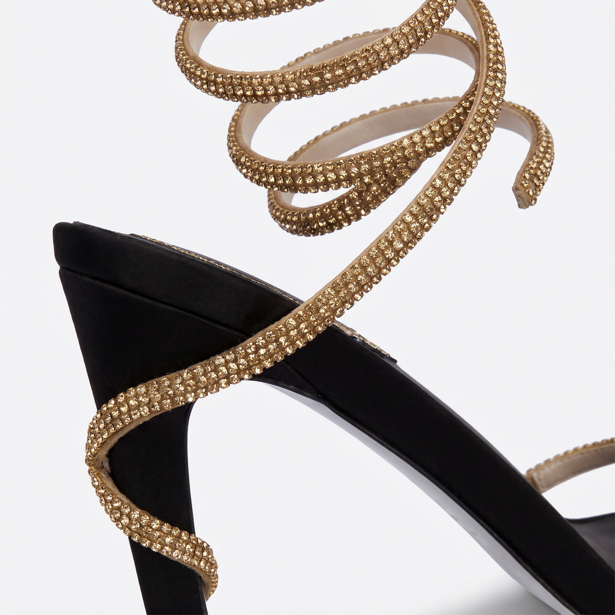 Astrid Rhinestone Ankle-Wrap Stiletto Heels