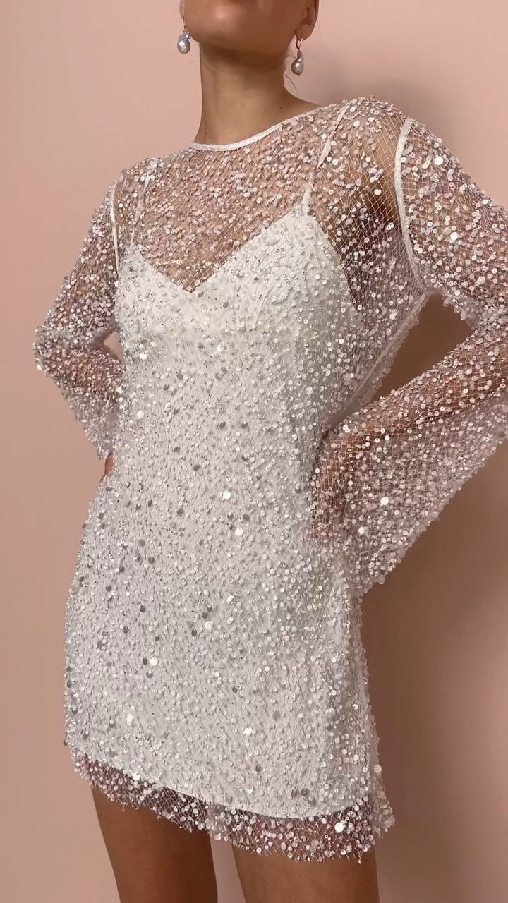 Ava Shimmering Glitter Party Dress | KateMoon - photo 1