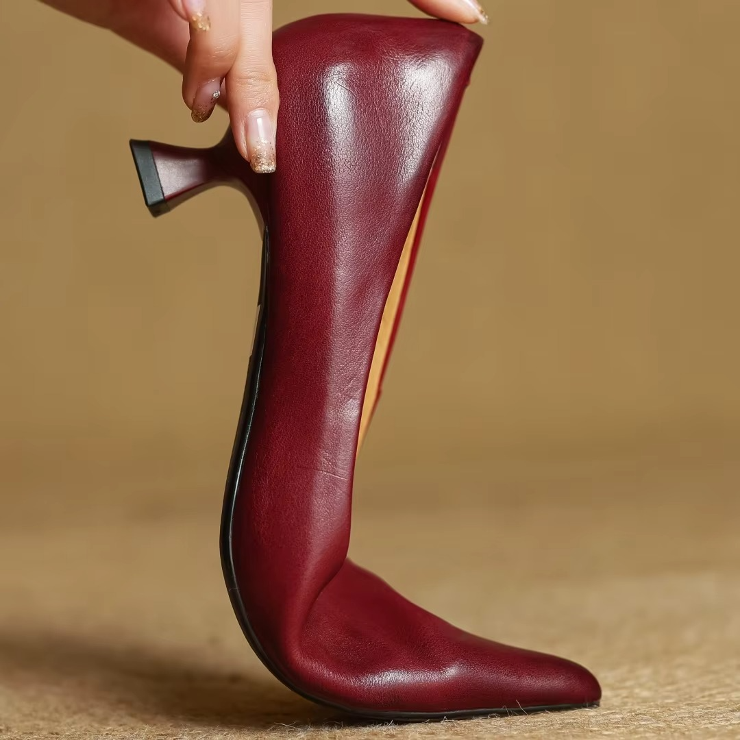 Ava Leather Pointed-Toe Pumps