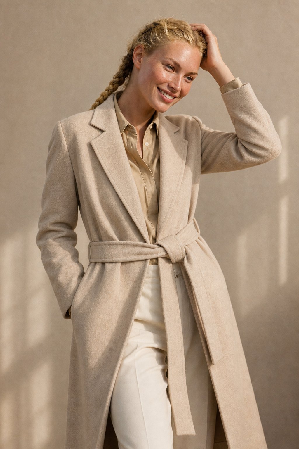 Belted Wool Midi Coat for Classic Women's Winter Layering - photo 3
