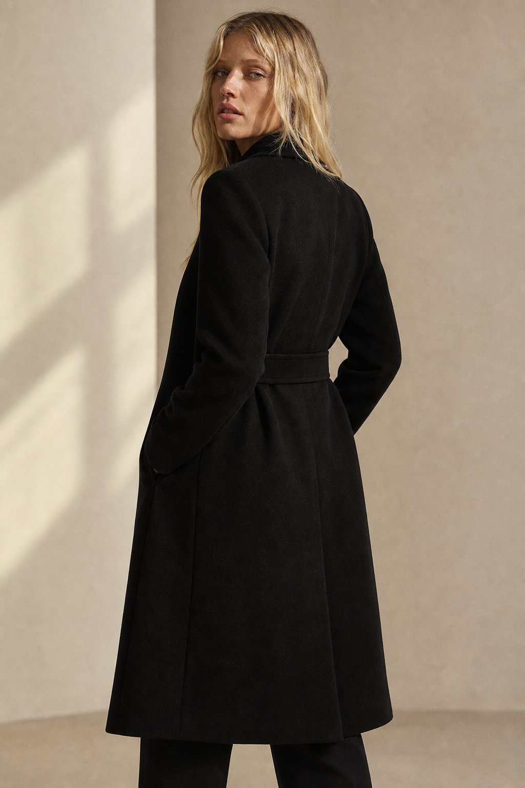 Belted Wool Midi Coat for Classic Women's Winter Layering - photo 6