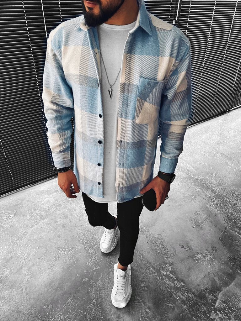 Callum Men's Plaid Button-Up Overshirt