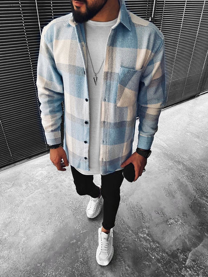 Callum Men's Plaid Button-Up Overshirt