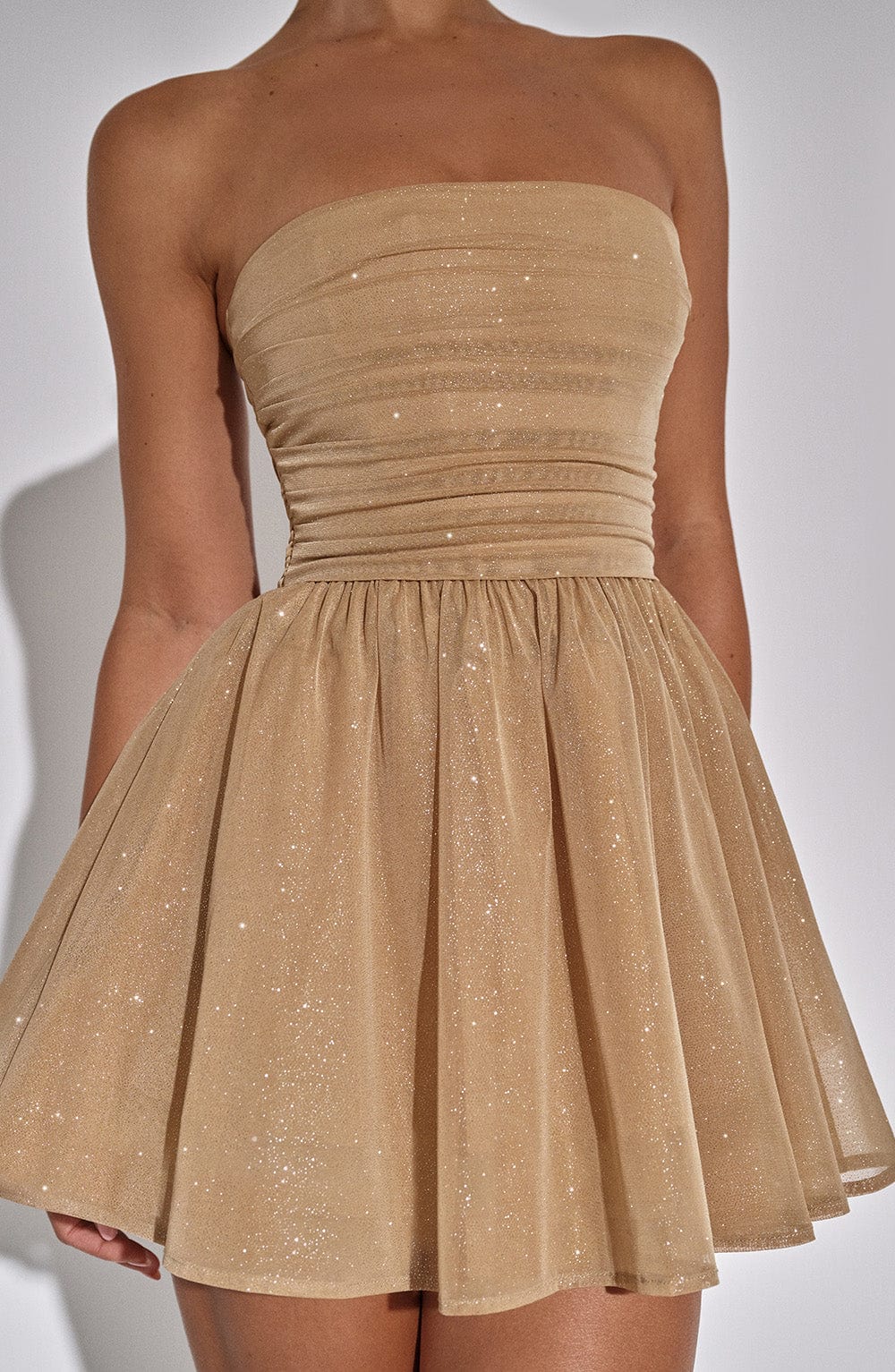 Carina Sparkle Strapless Corset Mini Dress