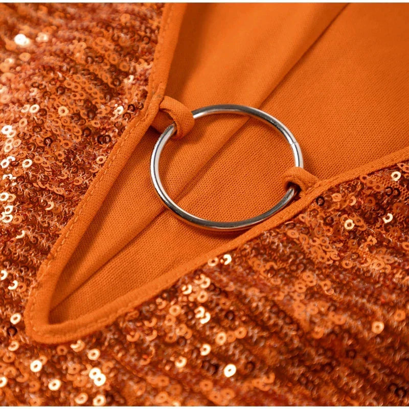 Cassia Sequin V-Neck Mini Dress