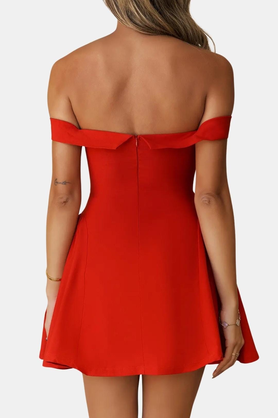 Cecily Off-Shoulder Flared Mini Dress