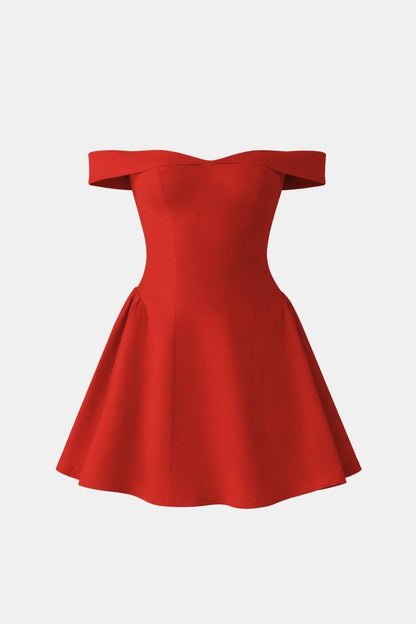 Cecily Off-Shoulder Flared Mini Dress