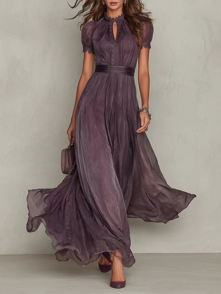 Clara Keyhole Chiffon Maxi Dress