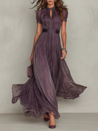 Clara Keyhole Chiffon Maxi Dress