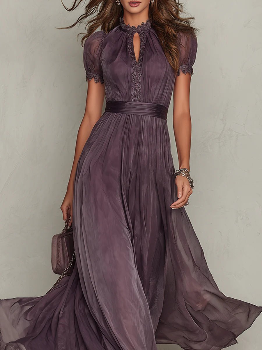 Clara Keyhole Chiffon Maxi Dress