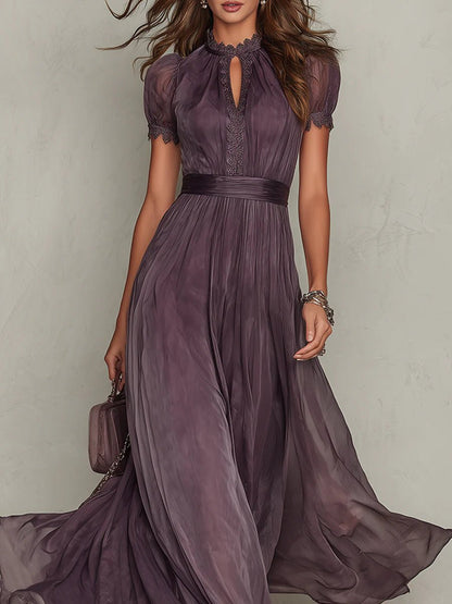 Clara Keyhole Chiffon Maxi Dress