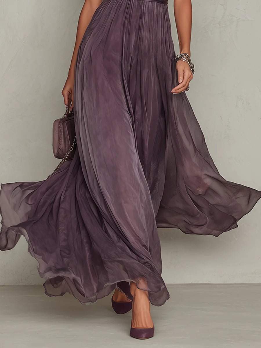 Clara Keyhole Chiffon Maxi Dress