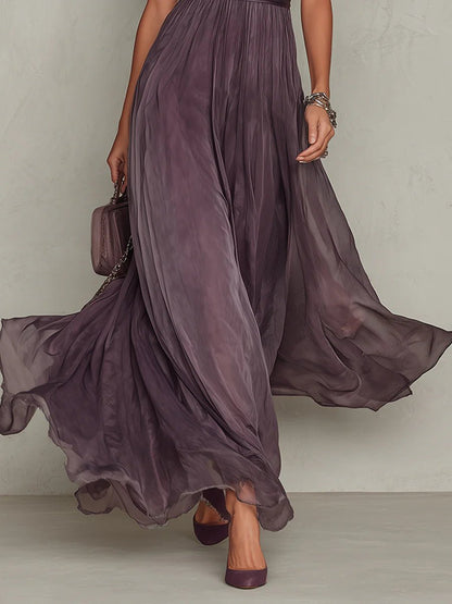 Clara Keyhole Chiffon Maxi Dress