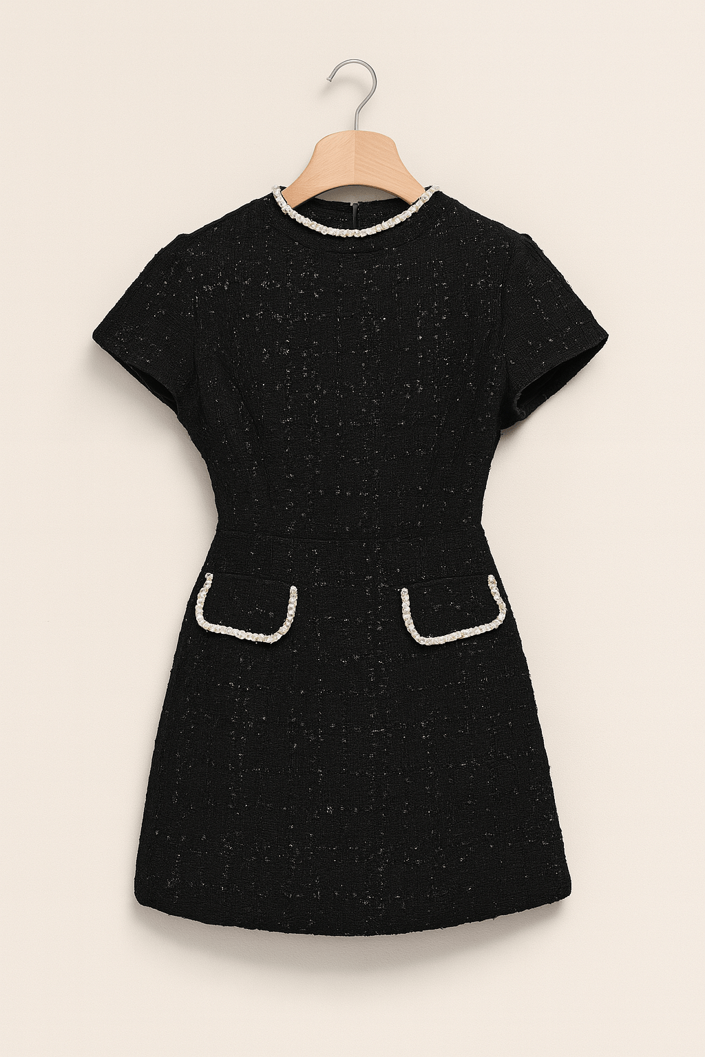 Coco Tweed Mini Dress with Pearl Pockets