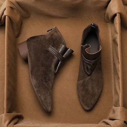 Crest Suede Ankle Boots with Side-Zip Closure for Women - photo 3