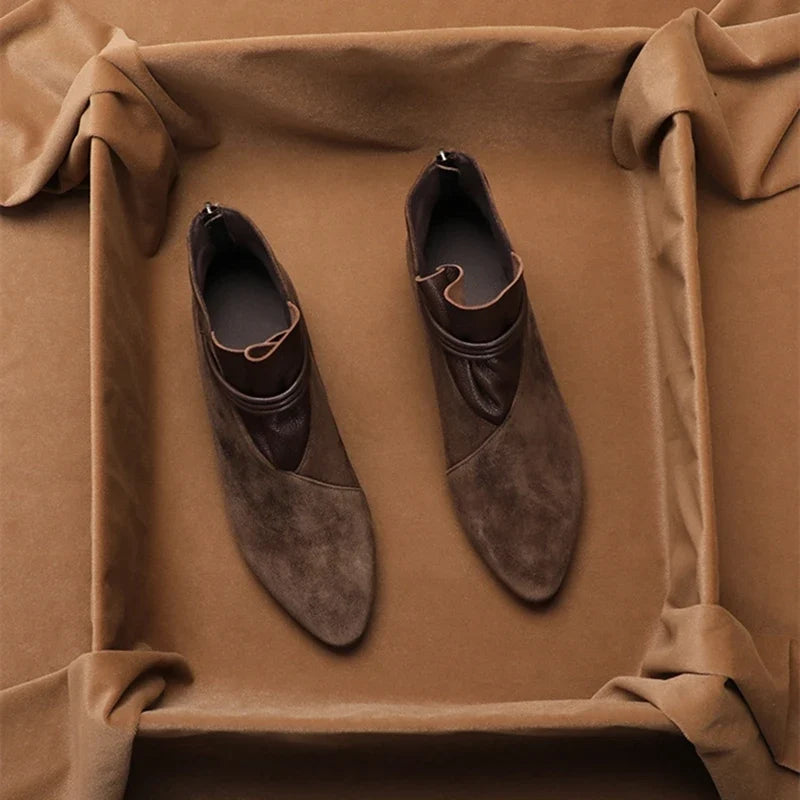 Crest Suede Ankle Boots with Side-Zip Closure for Women - photo 4