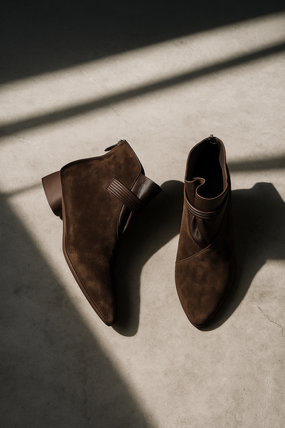 Crest Suede Ankle Boots with Side-Zip Closure for Women - photo 6