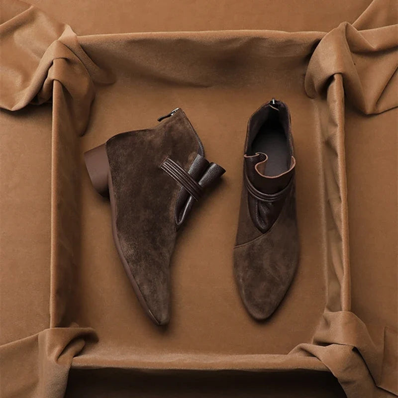 Crest Suede Ankle Boots with Side-Zip Closure for Women - photo 7