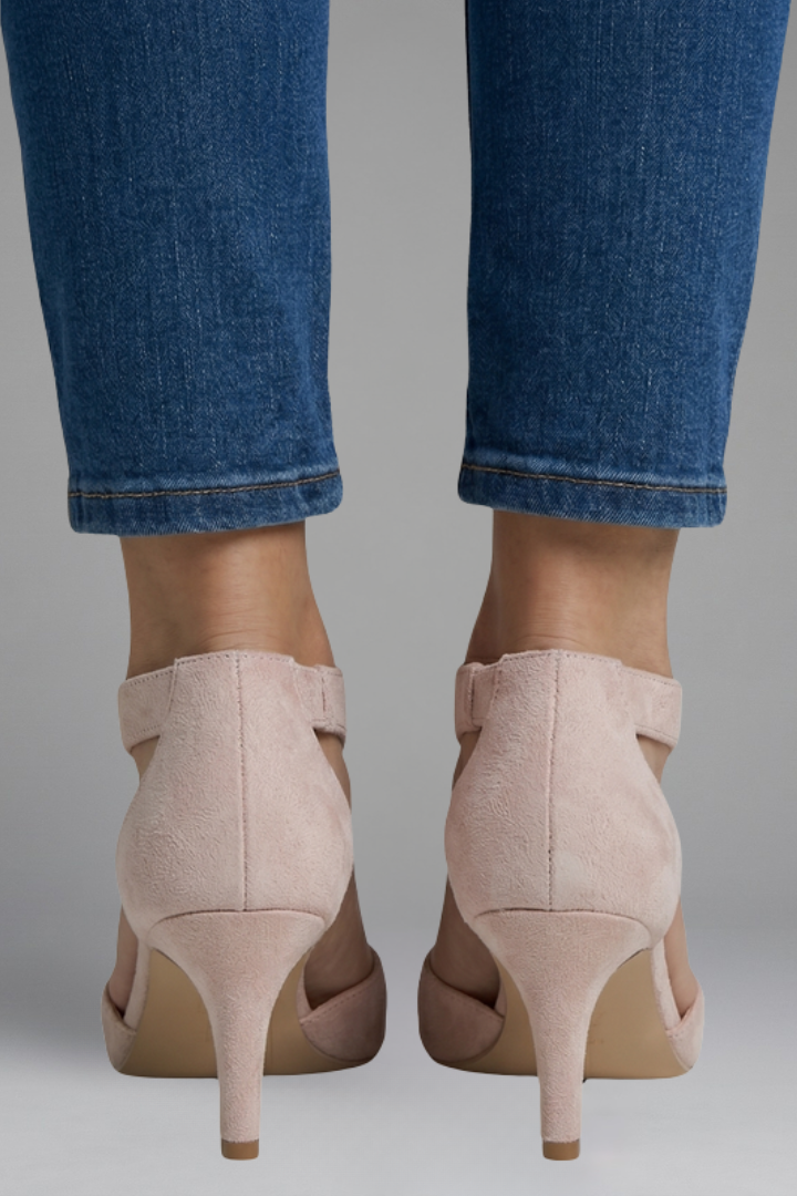 Cutout Peep-Toe Mid Heels with Slip-On Comfort Fit - photo 6
