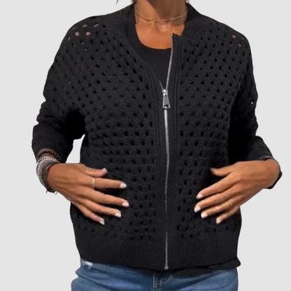 Desiree Premium Knitted Cardigan with Hollow-Knit Design - photo 2