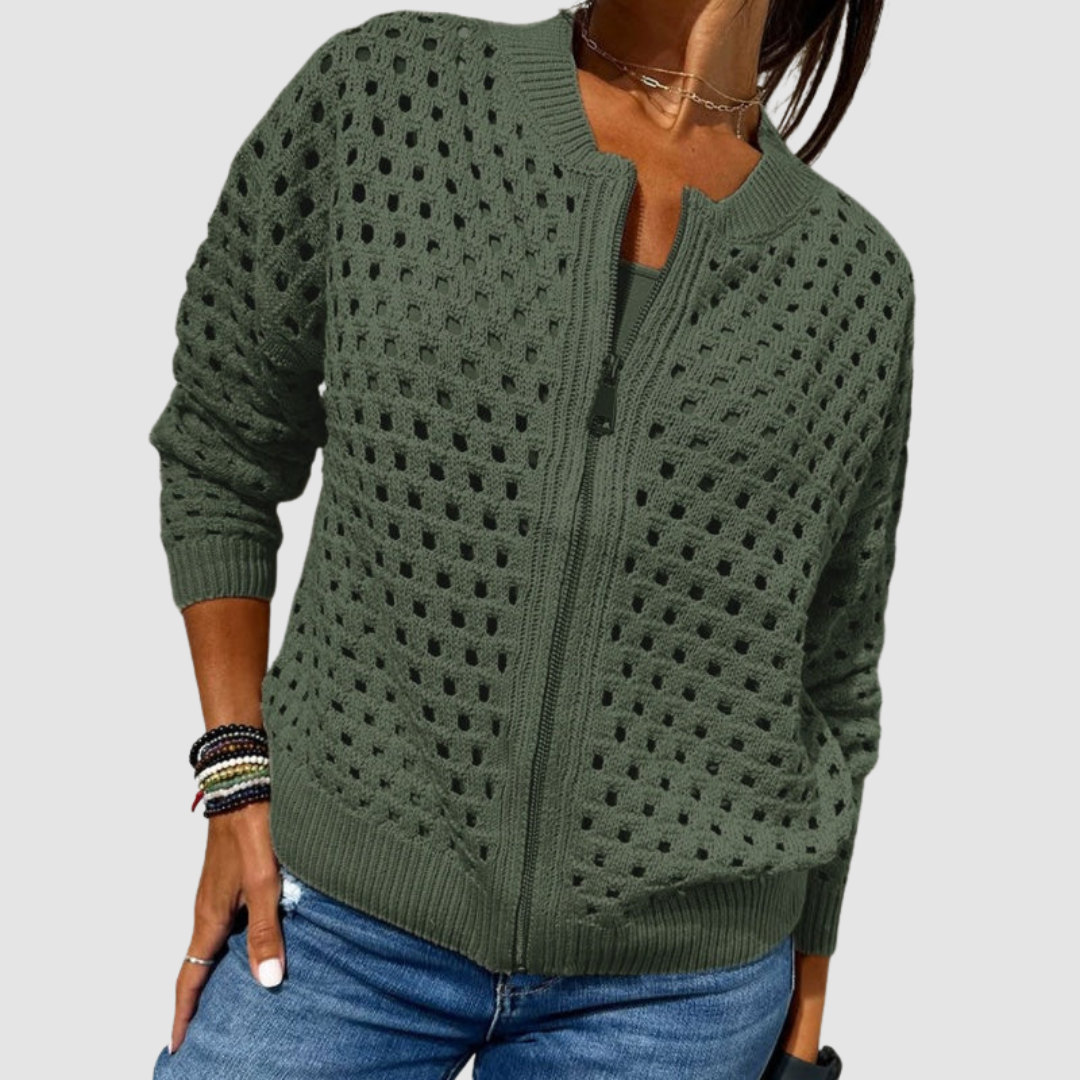 Desiree Premium Knitted Cardigan with Hollow-Knit Design - photo 3