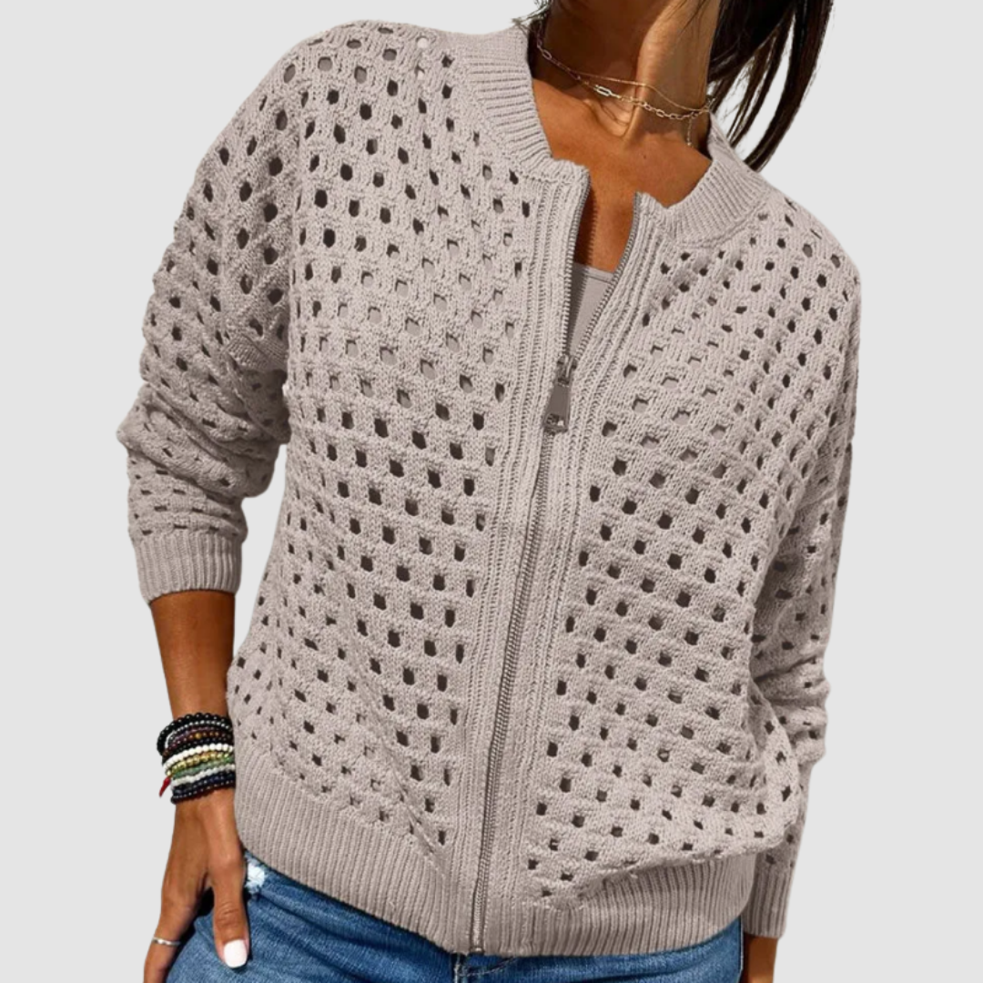 Desiree Premium Knitted Cardigan with Hollow-Knit Design - photo 4