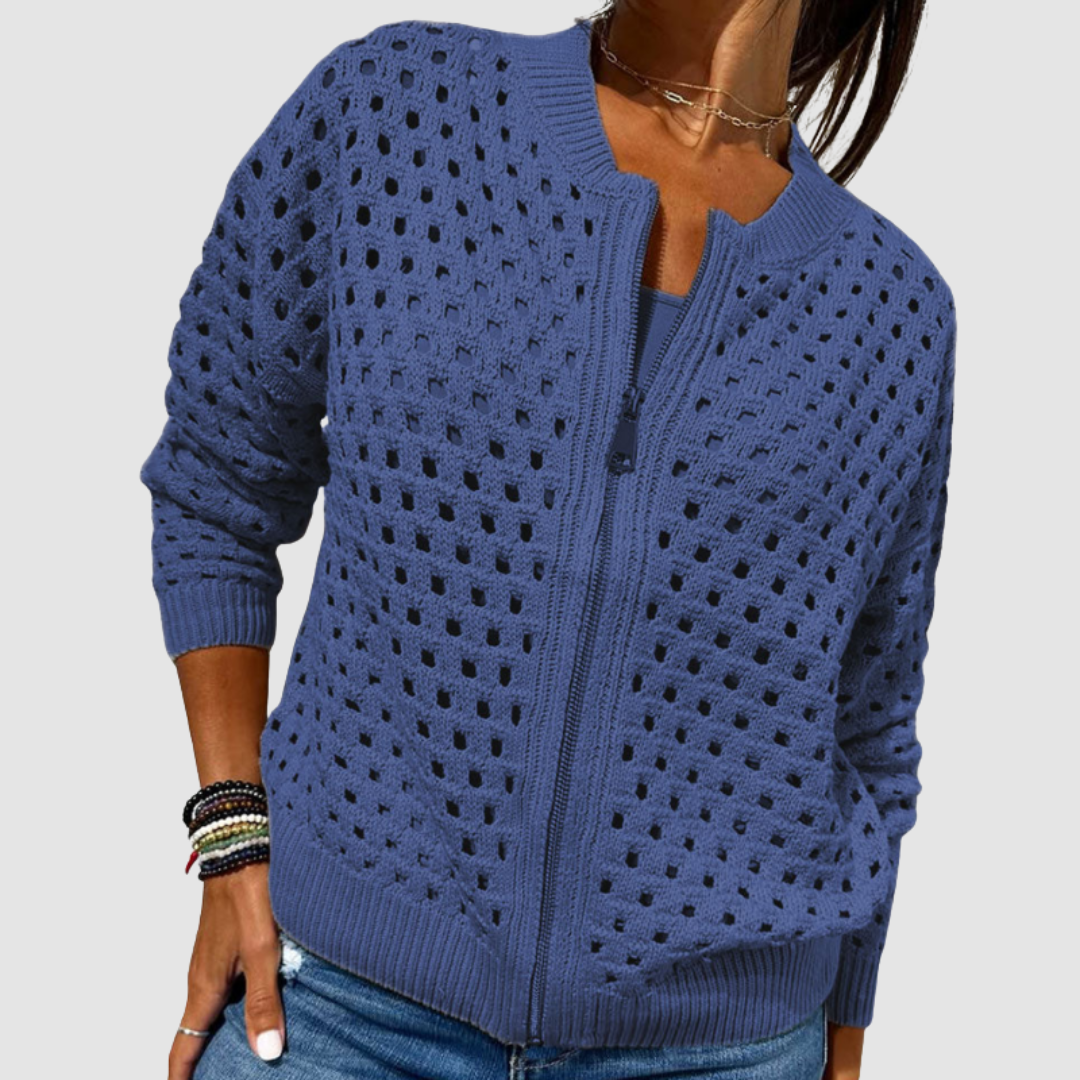 Desiree Premium Knitted Cardigan with Hollow-Knit Design - photo 5