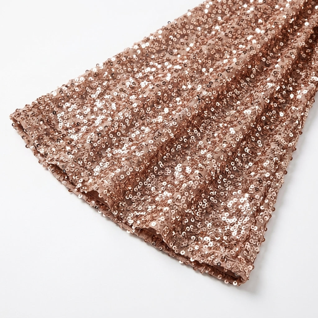 Dora Sequin Bell-Sleeve Mermaid Maxi Dress