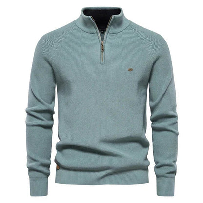 Edmund Men's Cotton Quarter-Zip Knit Jumper