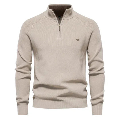 Edmund Men's Cotton Quarter-Zip Knit Jumper