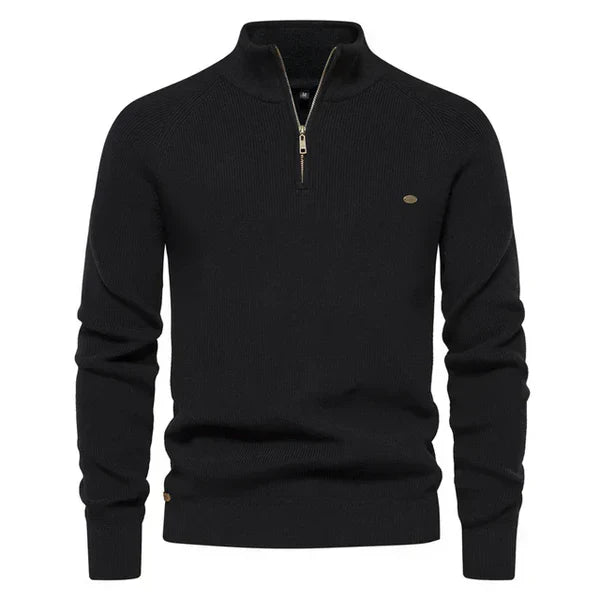 Edmund Men's Cotton Quarter-Zip Knit Jumper