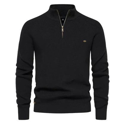 Edmund Men's Cotton Quarter-Zip Knit Jumper